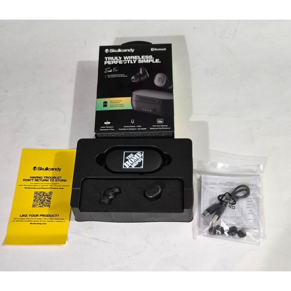Skullcandy Mod True Wireless earbuds come in a black Home Deopt Case